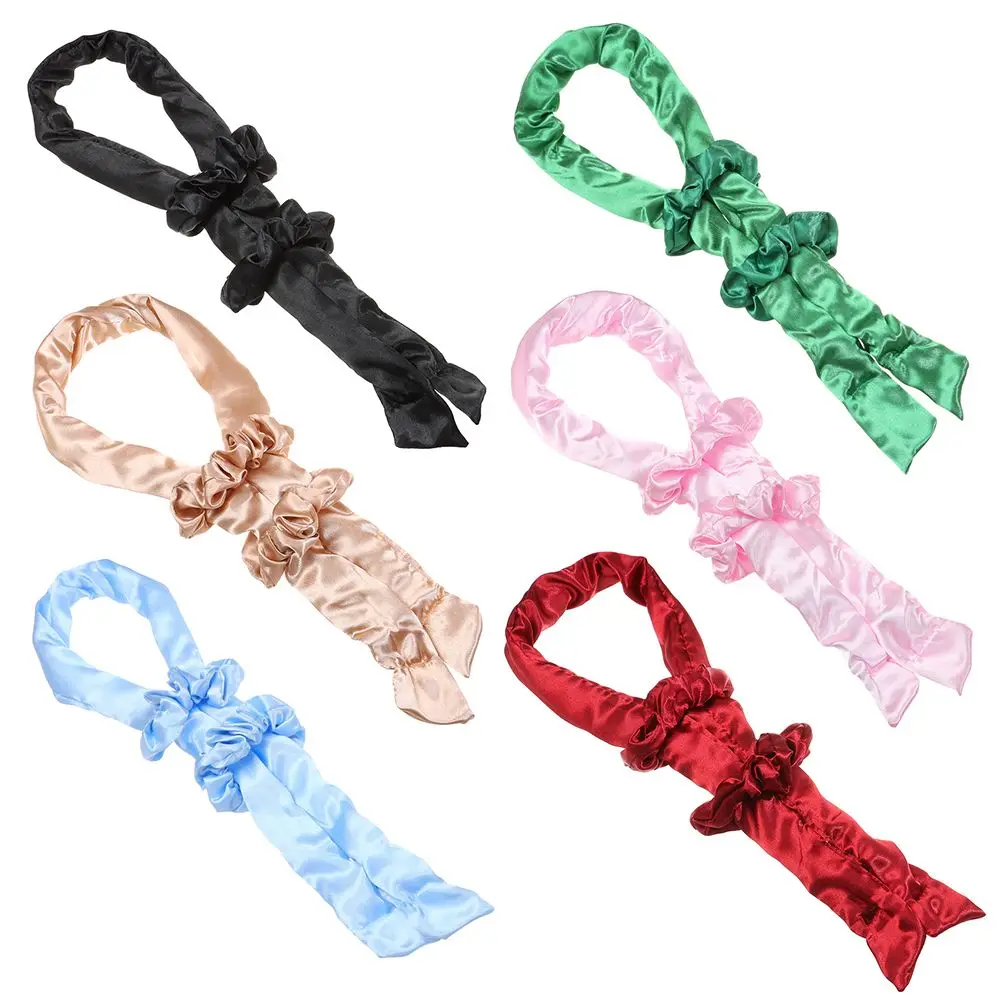 

Fashion Heatless Curl Ribbon Headband Lazy Curler Silk Curling Rod Women Hair Roller Styling Tools Colorful Wave Former
