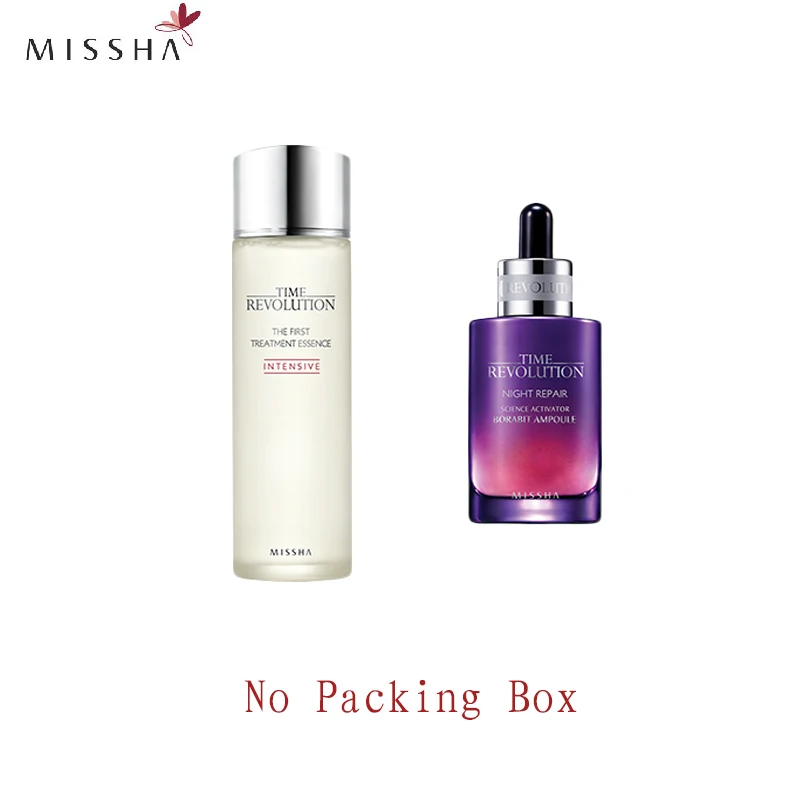 

MISSHA Time Revolution эссенция для первого лечения 150 мл + ампула для ночного восстановления борабита 50 мл Увлажняющая сыворотка для лица ночной крем