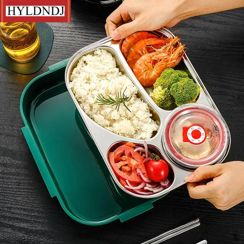 

Bento Box Stainless Steel Student Thermal Lunch Box for School Japanese Food Snacks Box with Soup Cup Food Storage Containers