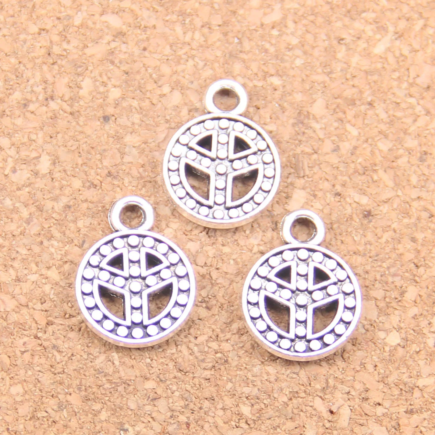 

120pcs Charms peace symbol 16x12mm Antique Pendants,Vintage Tibetan Silver Jewelry,DIY for bracelet necklace
