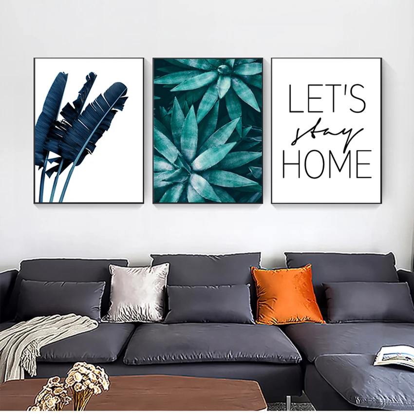 Картина на холсте Мотивационная цитата домашний декор банановый лист