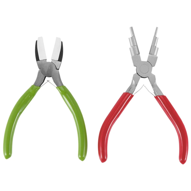 

2Pc Jewelry Pliers Including 6 In 1 Bail Making Pliers Jewelry Bail Pliers, Nylon Nose Pliers For Jewelry Making Beading