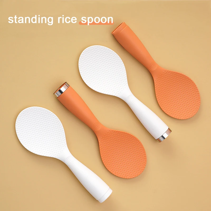 

Non-Stick Can Stand Up Rice Shovel Plastic Long Handle Rice Cooker Rice Spoon High Temperature Resistance Rice Shovel Kitchen