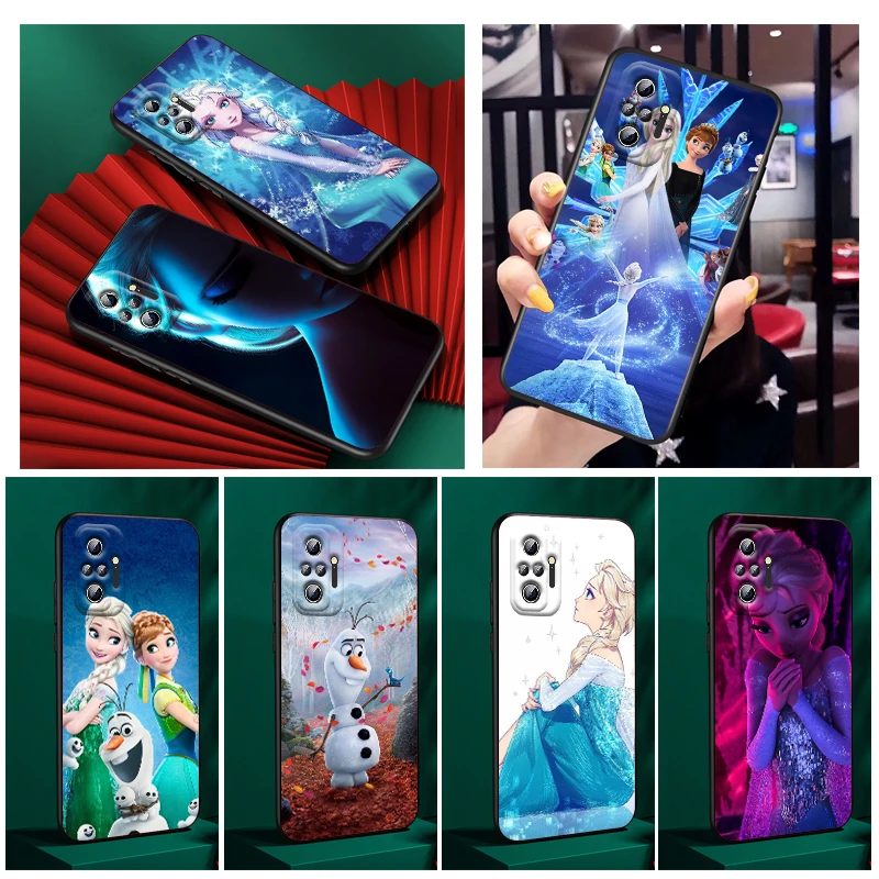 

Disney Frozen Queen Phone Case For Xiaomi Redmi Note 11E 11S 11 11T 10 10S 9 9T 9S 8 8T Pro Plus 5G 7 5 Black FUndas