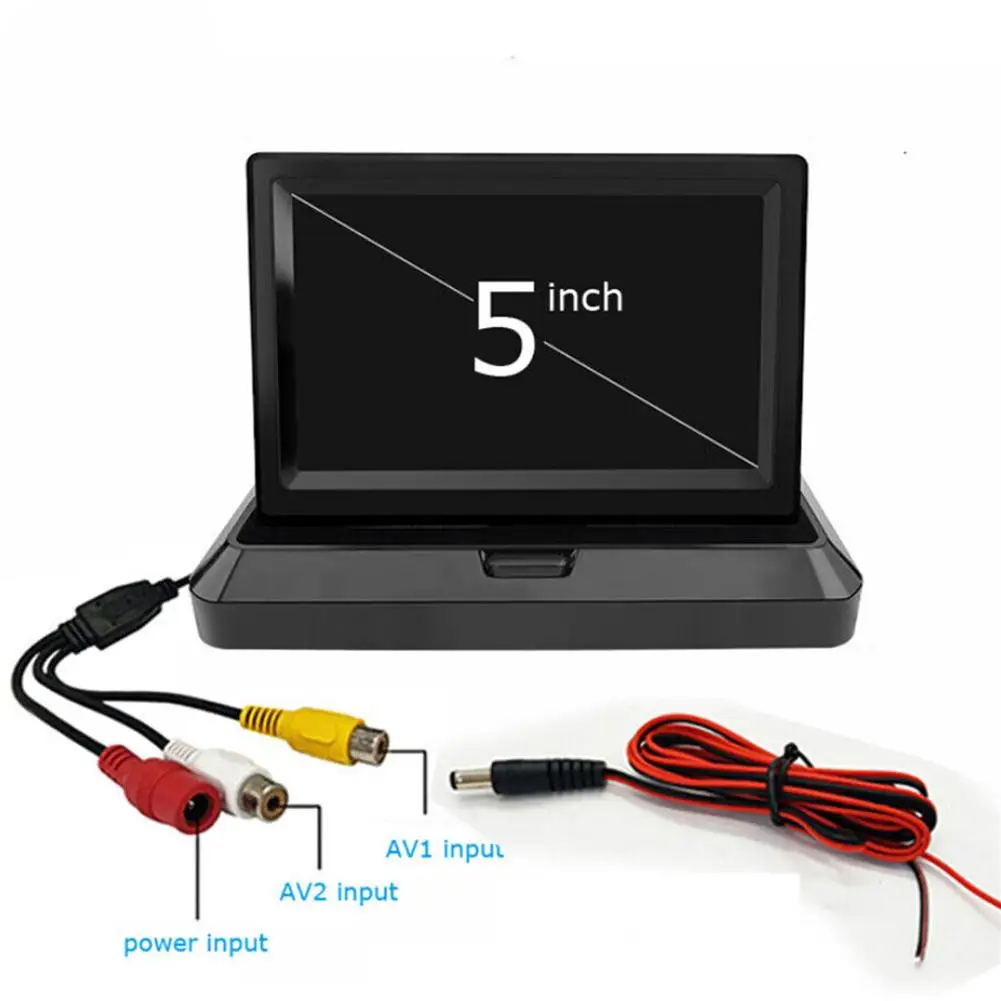 

5 Inch Tft Lcd Hd Monitor Display Two-Way Av Input Reversing Rearview Backup Camera Foldable Display Car Multimedia Screen