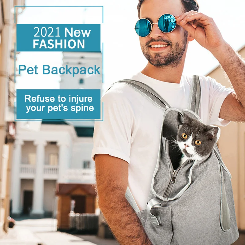 

2022 New Out Double Shoulder Portable Travel Backpack Outdoor Pet Dog Carrier Bag Pet Dog Front Bag Mesh Backpack cat carrier
