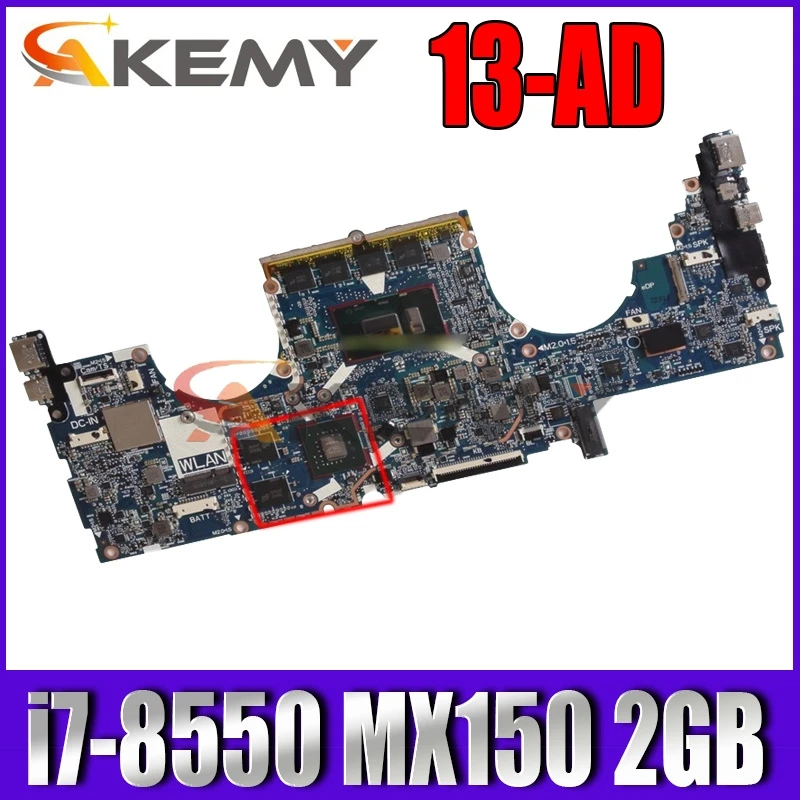 

Akemy For HP ENVY 13-AD Laptop Motherboard 939651-601 939651-001 with i7-8550U CPU MX150 2GB GPU 8G 100% fully Tested