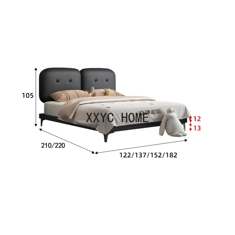 Кровать для пожилых черная из массива дерева QF50TC