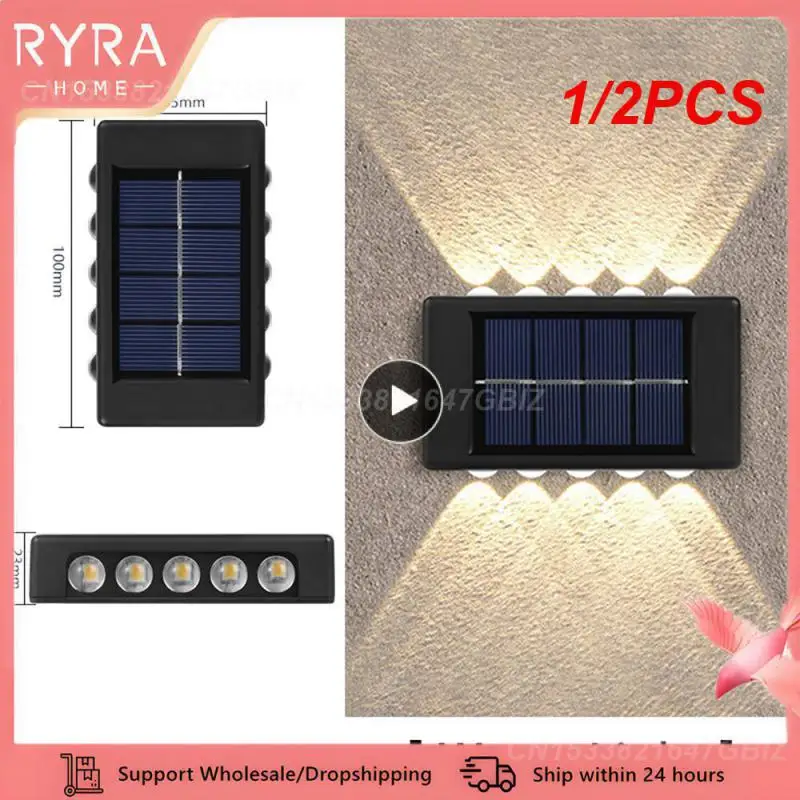 

1/2 шт., водонепроницаемый светодиодный фонарь на солнечной батарее