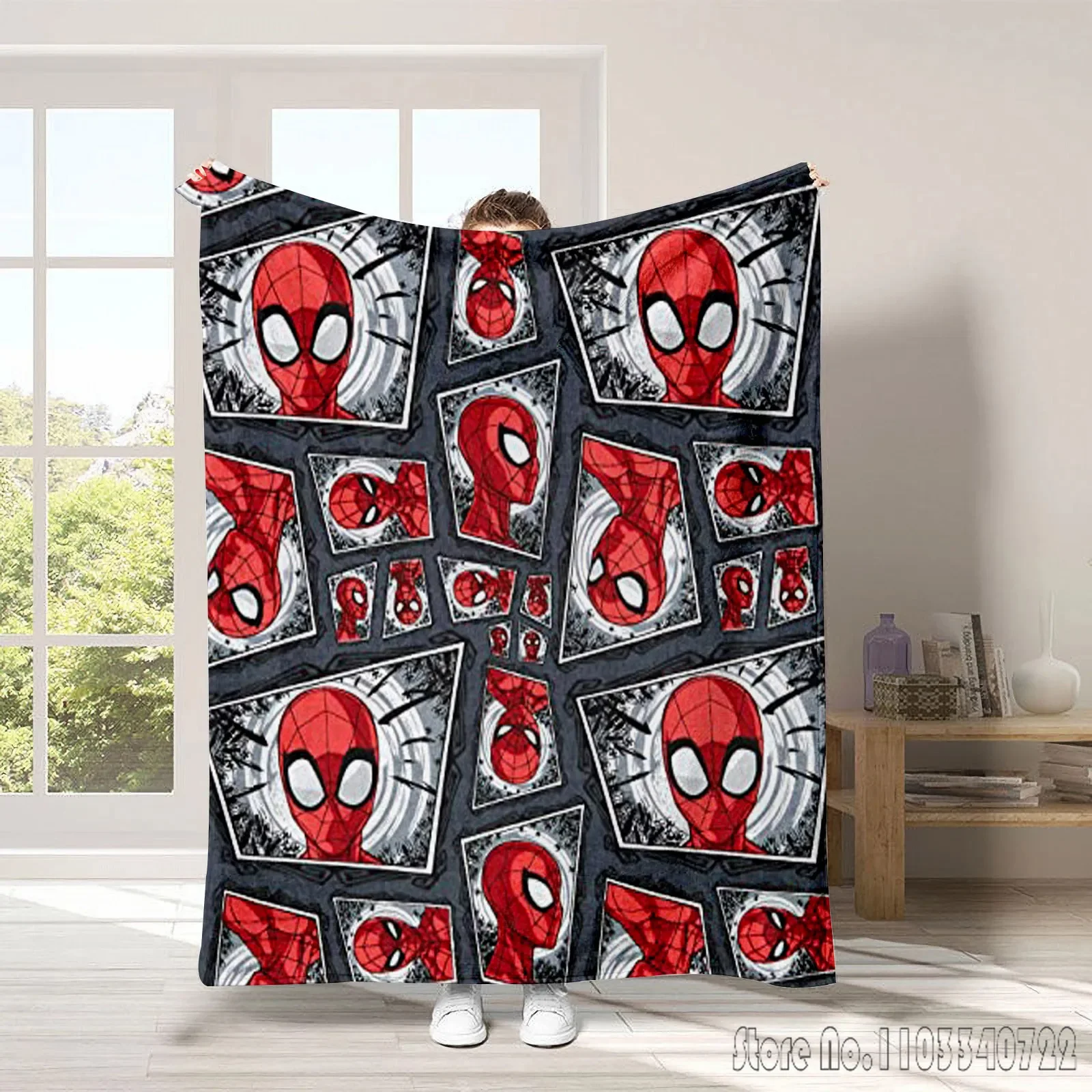 Детское Флисовое одеяло с 3D-принтом Человек-паук Мстители Халк