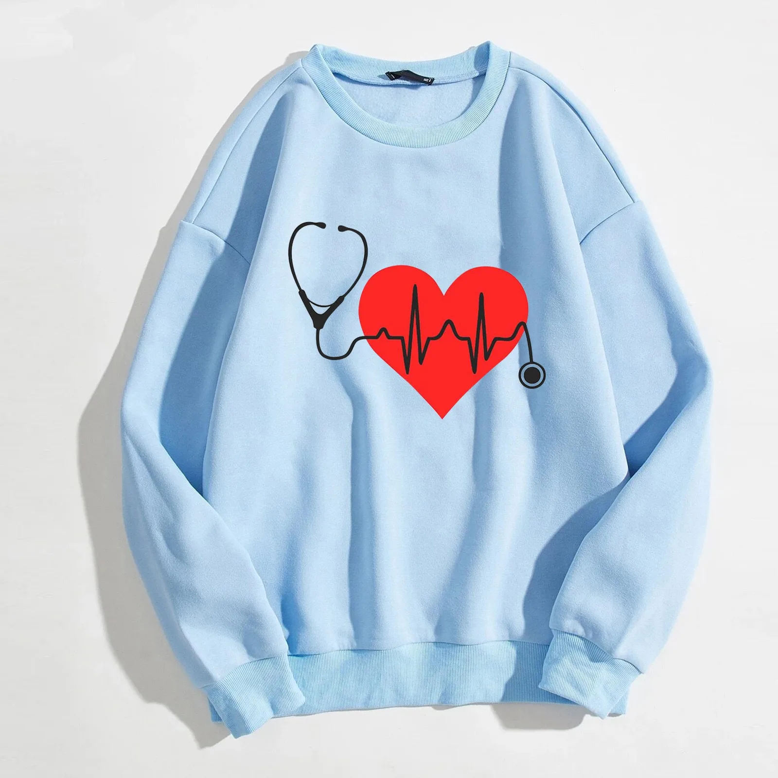 

Женский свитшот с длинным рукавом, круглым вырезом