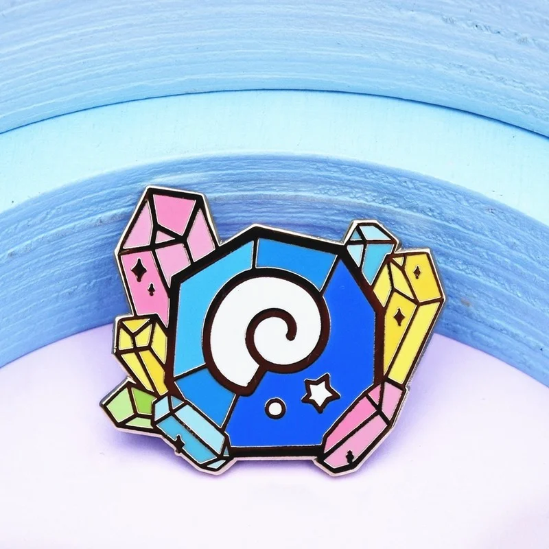 

Animal Crossings Fossils Gemstones Hard Enamel Pin New Horizons Fashion Cute Cartoon Crystal Cluster Medal Brooch Fans Gift