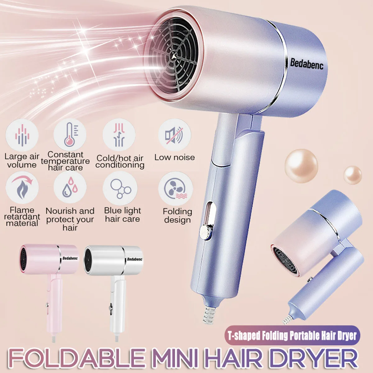 

Professional Hair Dryer Salon Dryer 2 gear 220V Strong Wind Hot &Cold Wind Air Water Ionic Hammer Blower Electric Hair Dryer