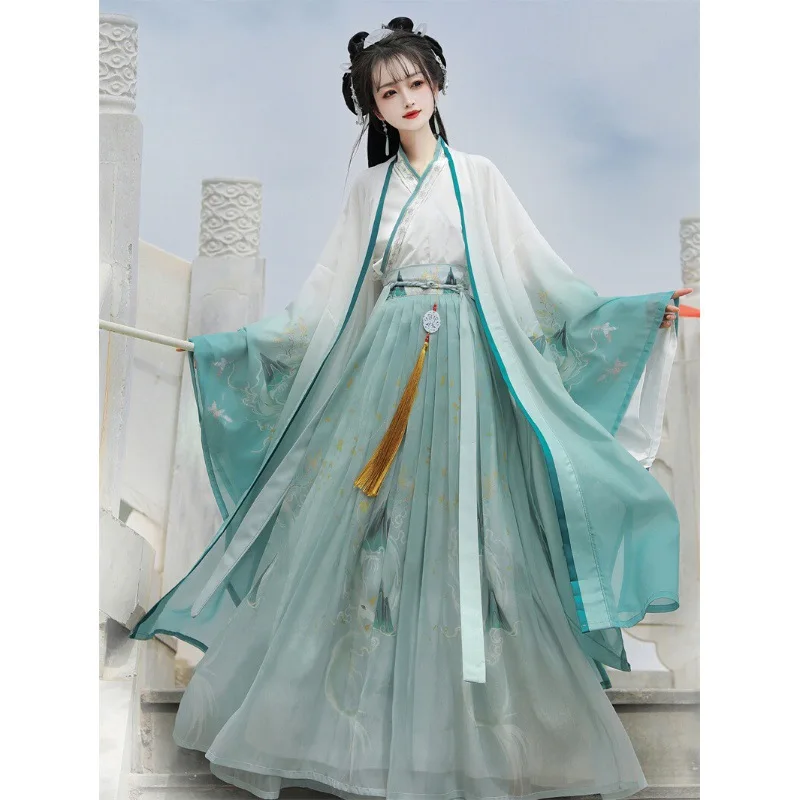 Оригинальный Jin Couples Hanfu для мужчин и женщин 2024 новый улучшенный воротник длиной