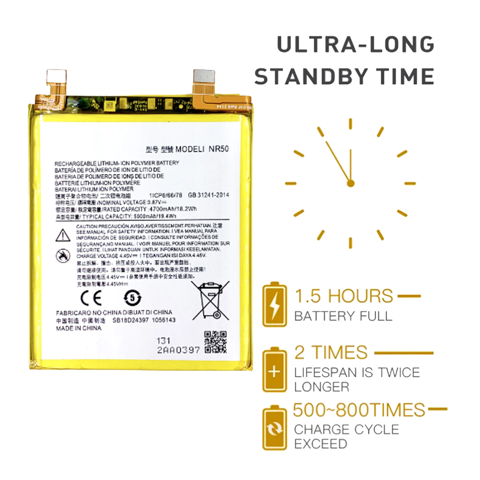 NR50 Battery for Motorola Moto Edge X30 X30 5G 2021 XT2201-2 Edge 30 Ultra Original Capacity Replacement Repair Part Mobile Phon enlarge