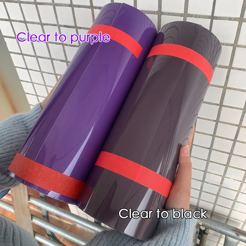 Умная фотохромная пленка для фар из ТПУ с УФ-изменением цвета для любого декора автомобильной лампы, защита от царапин, защитные наклейки