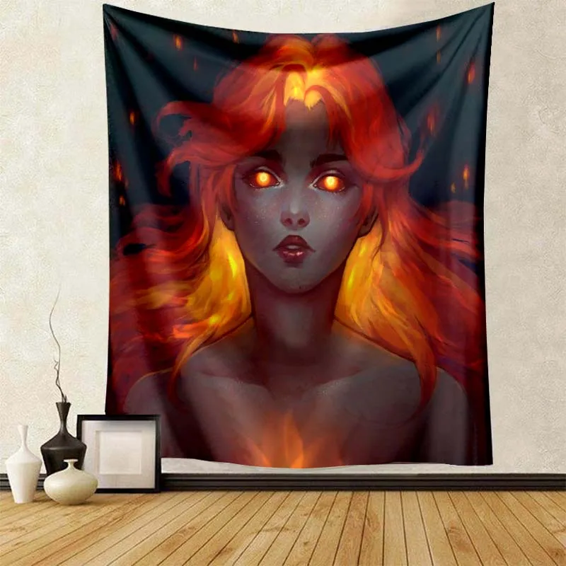 

Wizard Art Woman Large Wall Tapestry Home Bedroom Decoration Tevil Thriller Holiday Halloween Gifts For Friends And Family