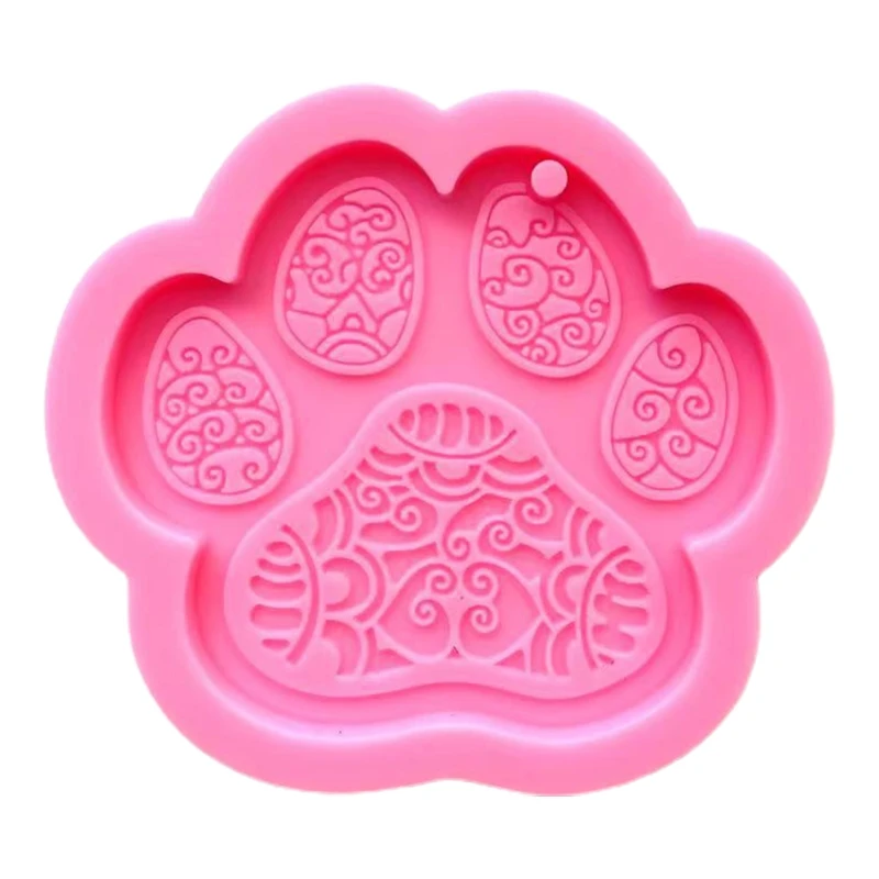 

DIY Crafts UV Epoxy Mold Handicraft Dogs Paw Keychain Crystal Resin Mold