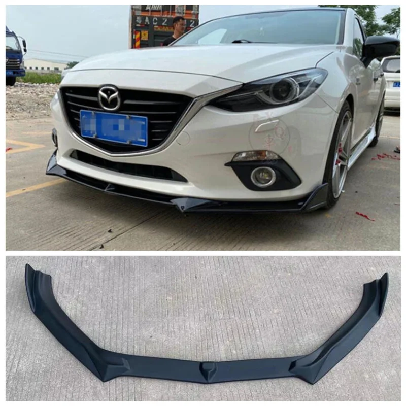 

For Mazda3 Axela 2014-2019 High Quality ABS Paint & ABS Carbon Front Bumper Lip Splitter Diffuser Lip Spoiler