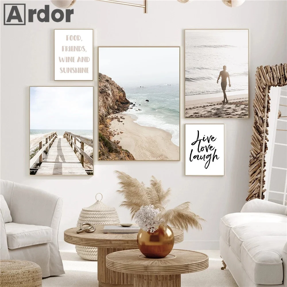 

Dandelion Reed Wheat Plant Wall Art Poster Beach Wooden Bridge Landscape Print Quotes Canvas Painting Nordic Pictures Home Decor