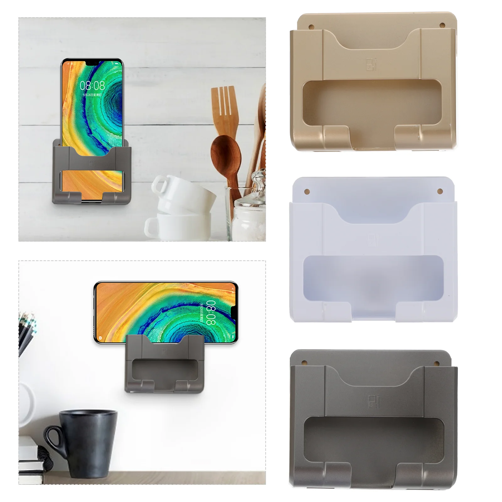 

Adhesive Wall Holder Stand Rack Storage Mobile Charging Bracket Mountshelfbathroom