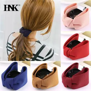 Заколка-краб для волос женская, с бантом, однотонная, корейский стиль