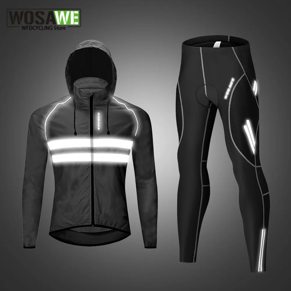 

WOSAWE Bicycle Jackets Men Spring Summer Windproof Bicycle Jersey Outdoor Reflective Waterproof Cycling Tops Coats