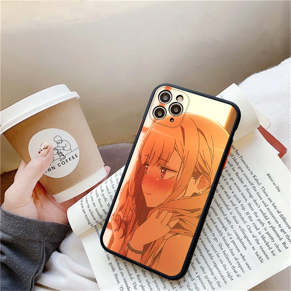 Чехол для телефона iphone 16Pro 7 8 Plus 15 14 13 Mini 12 11 16 Pro Max SE XR My Dress-Up Darling Matte Frosted Translucent Cover