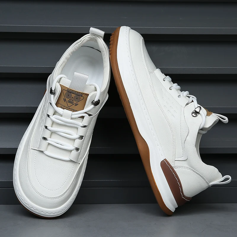 Кроссовки мужские из натуральной кожи дышащие с вырезами роскошная брендовая