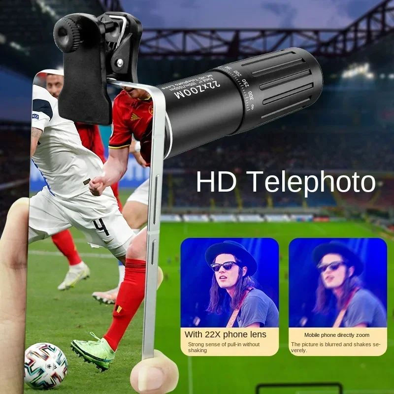 Фото New 22x Zoom Monocular Telescope Mobile Phone External Full-screen Photo Telephoto Lens Concert Shooting Artifact №1