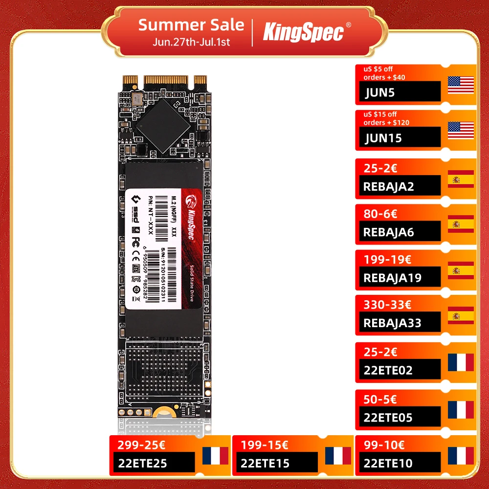

Жесткий диск KingSpec m2 ssd 2280, 512 ГБ, 256 ГБ, ТБ, 2 ТБ M.2 SSD, жесткий диск m2 2280 SATA NGFF для ноутбуков Xiaomi air, ПК