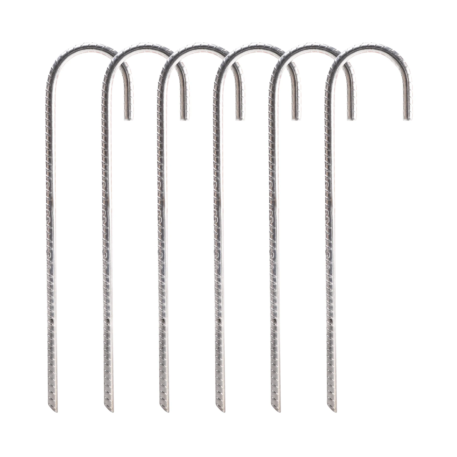 

6pcs Galvanized Steel Ground Anchor Pegs Accessories Stakes Camping Tents J Hook Trampoline Multipurpose High Performance