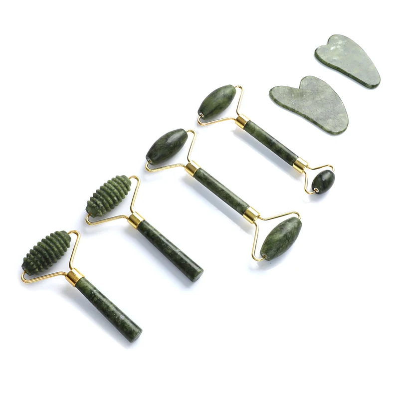 

1Pcs Natural Jade Roller Guasha Skin Scraper Facial Stone Firming Face Anti-Aging Puffy Eyes Massager Neck Anti Wrinkle
