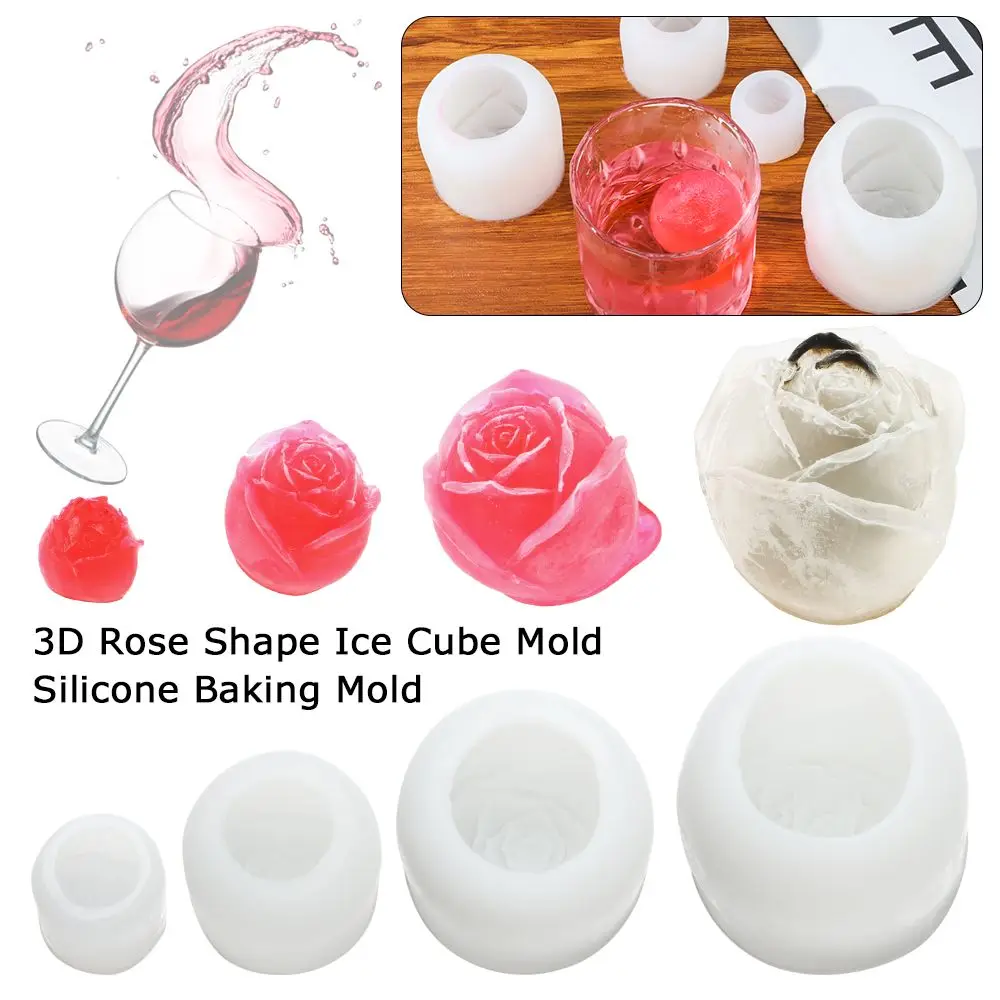 

DIY Bar Home Flower Silicone Baking Mold Ice Tray 3D Rose Mold Ice Cube Mould