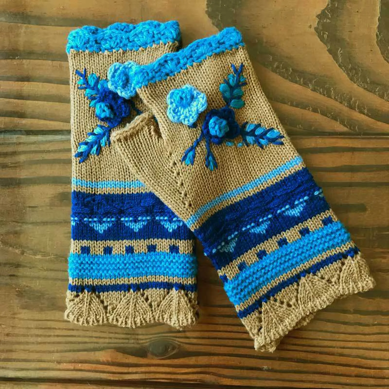 

Woolen Small Handmade Warm Women Flower Hook Hand Gloves Gloves Women Gloves Mitten