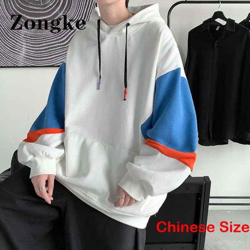 

Мужская толстовка Zongke в стиле пэчворк, модная мужская толстовка в стиле Харадзюку, китайские размеры 3XL, Новое поступление на весну 2023