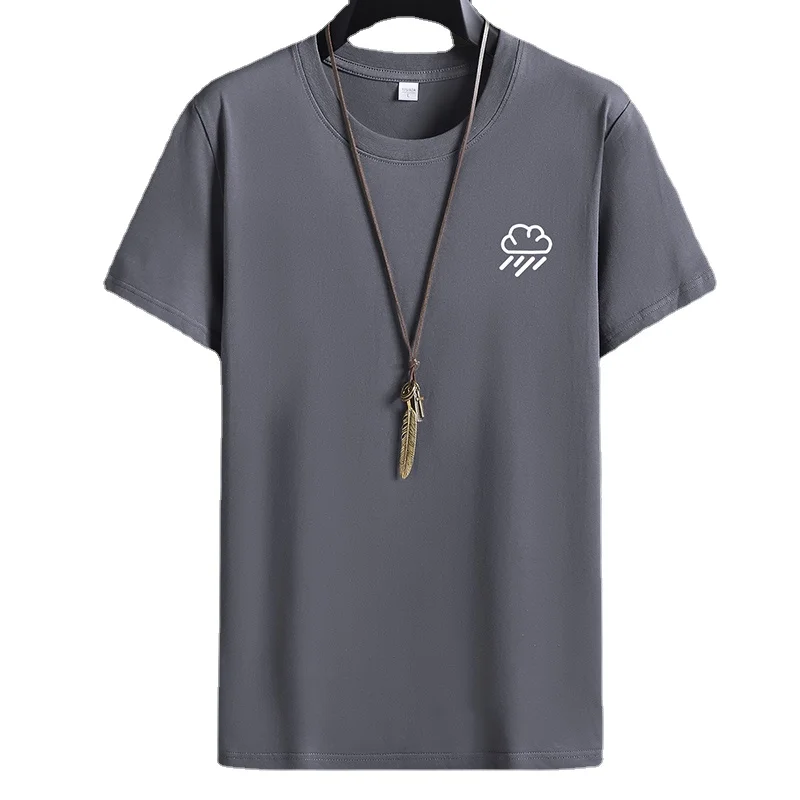 

Футболка мужская оверсайз с круглым вырезом, модная повседневная хлопковая рубашка с короткими рукавами, одежда на лето