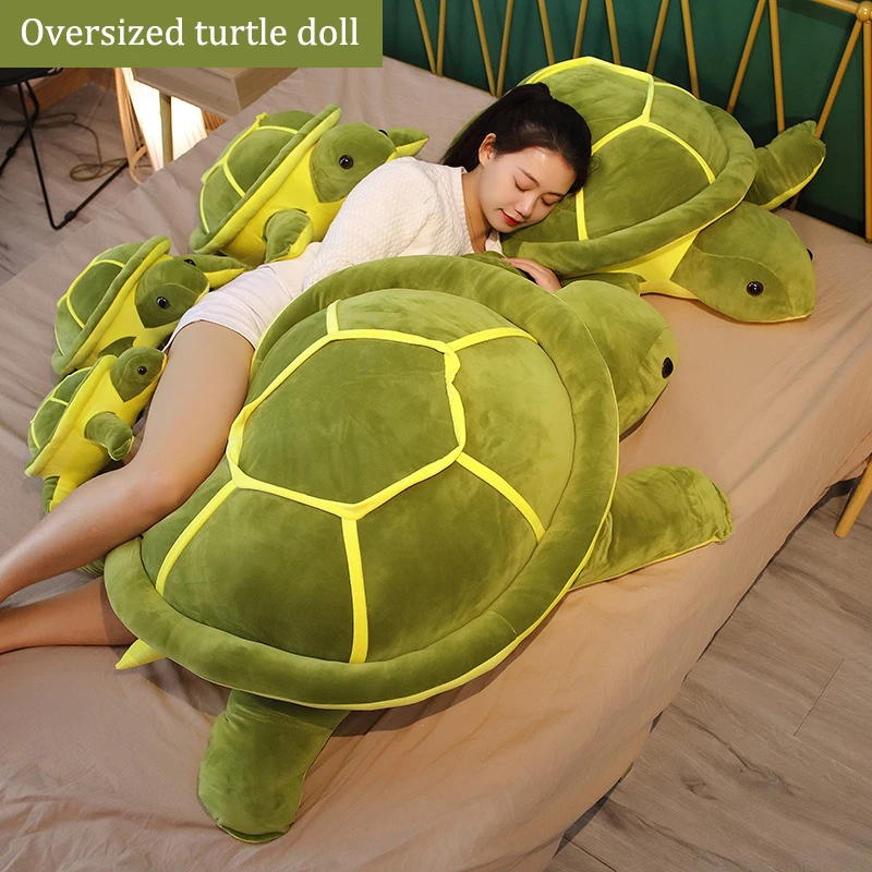 

35/45/55/75cm Kawaii Tortoise Plush Toy Cute Animal Dolls Stuffed Soft Pillow Lying Turtle Doll Birthday Gifts for Children Girl