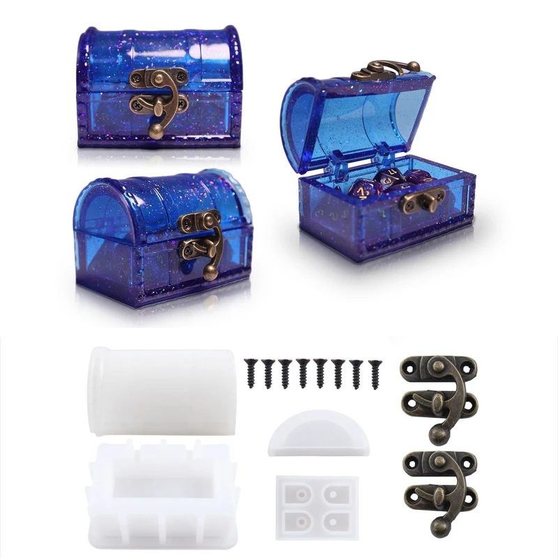 

Treasure Box Dice Storage Case Mold Jewelry Ring Box Dice set Crafts Mold Suitable for Jewelry Storage Diy Home Decorations