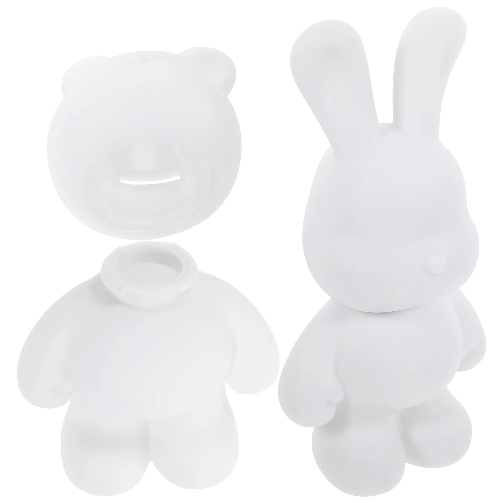 

2 Pcs Adulttoy White Embryo Rabbit Piggy Bank Kids Supply Cute Home Cartoon Bunny Figurine Child
