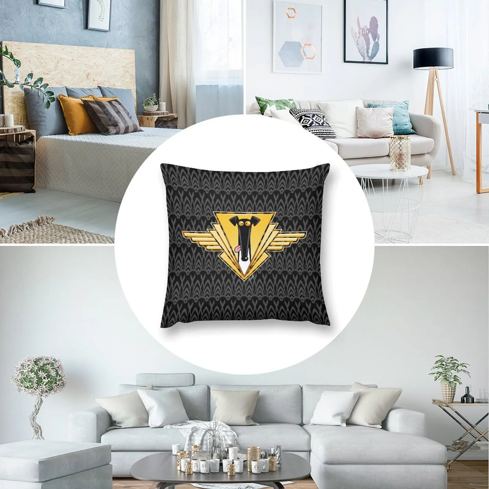 Декоративная подушка Derp в клетку для дивана