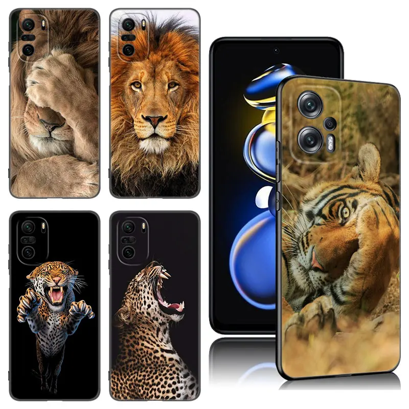 Чехол для телефона с изображением животных тигра Льва леопарда Xiaomi POCO X3 X4 NFC F5 M2 M3