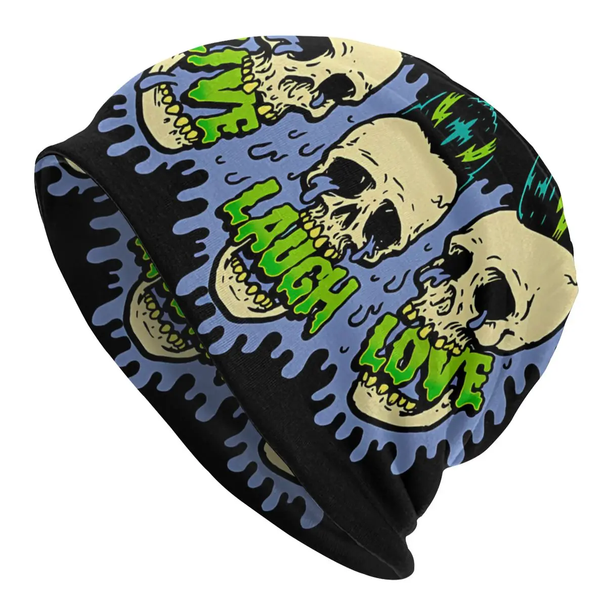 

Skull Outdoor Hats Live Laugh Love Psychobilly Horror Bonnet Hipster Skullies Beanies Caps
