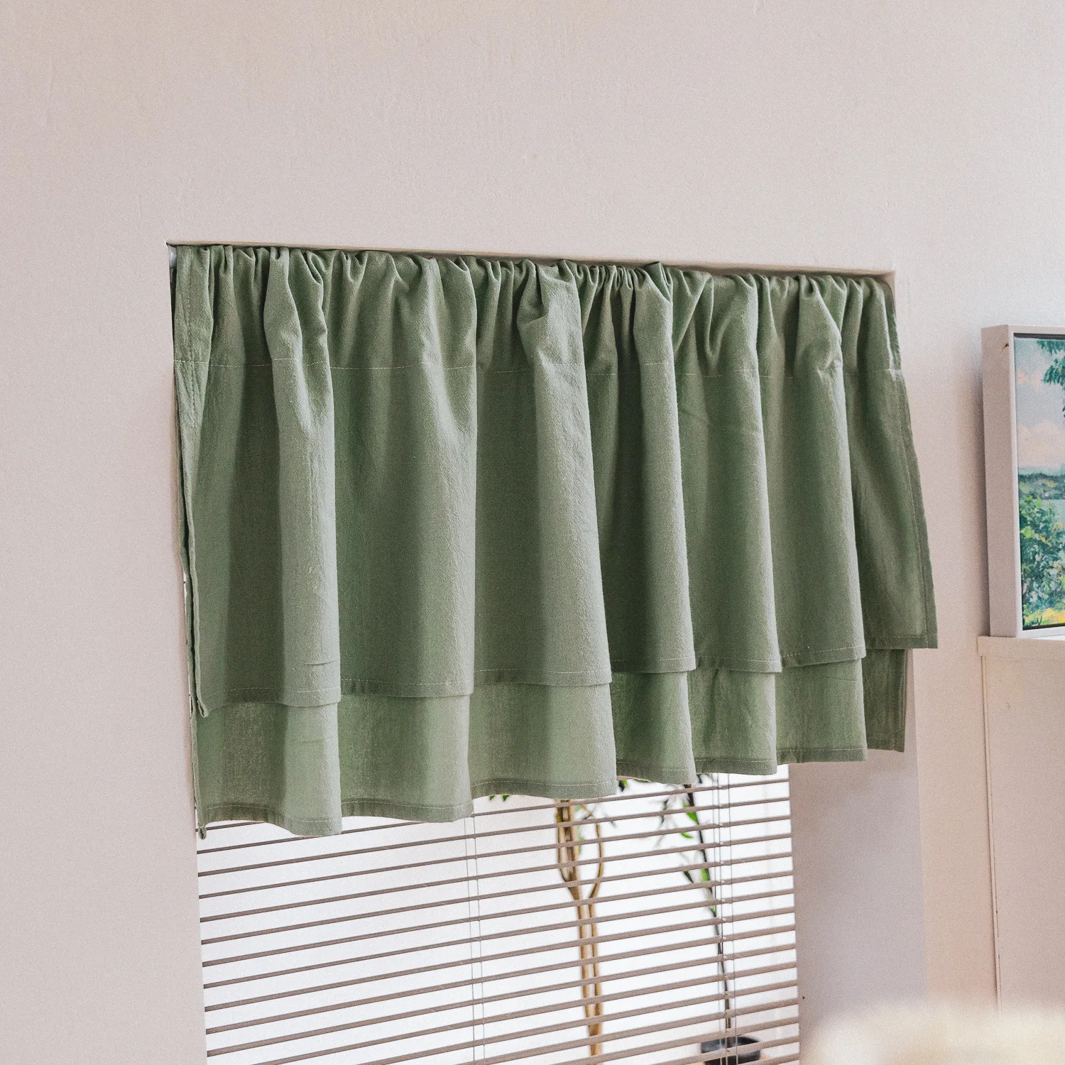 Хлопковые короткие шторы для кухни Boho