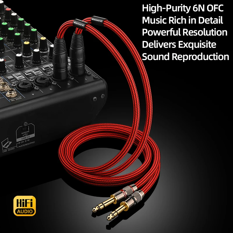 Фото HiFi кабель Dual 6.5 мм на 2XLR, 6N OFC, 1/4
