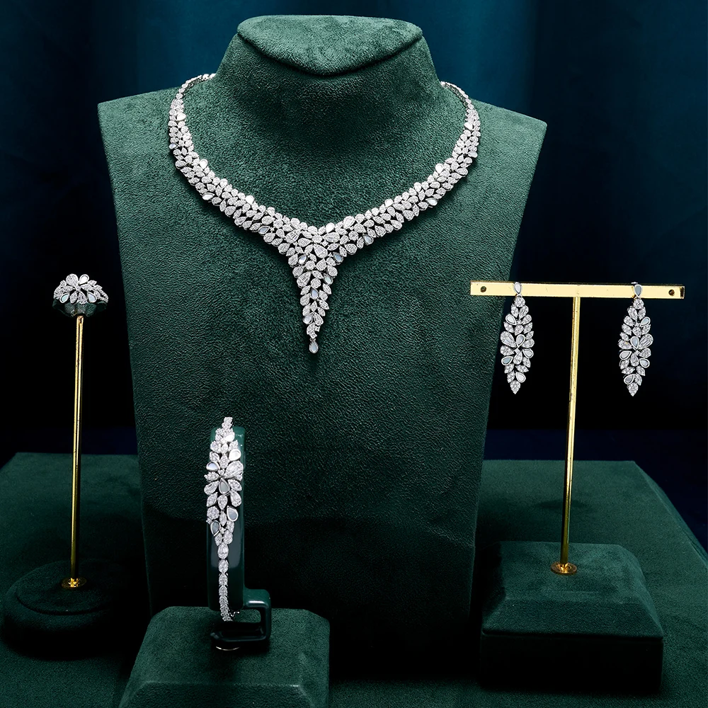 

TIRIM MOP Shell Necklace Set for Women Drop Pendant CZ zirconia Jewelry set Wedding Party Girl Engagement jewellery Accessories