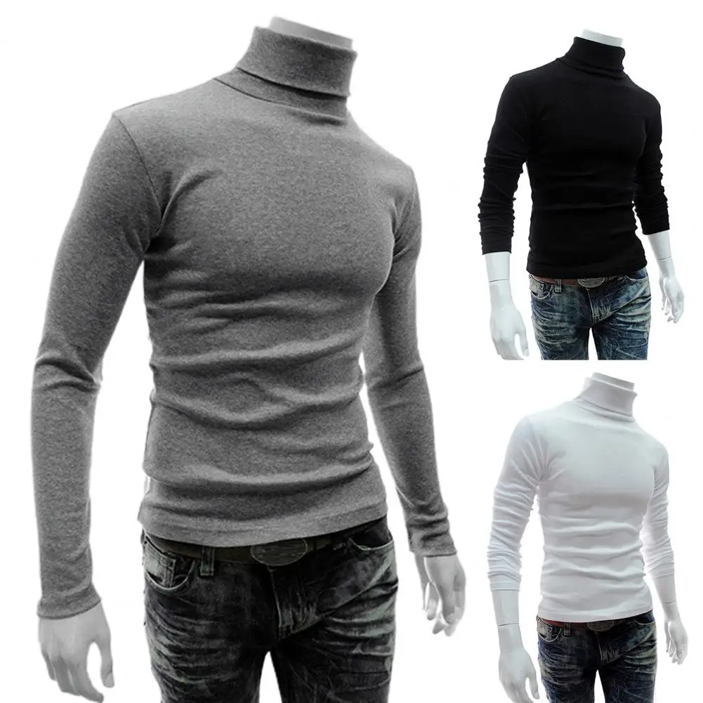 

Top Chic Turtleneck Slim Fit Autumn Pullover Lightweight Pullover Solid Color for Daily Wear