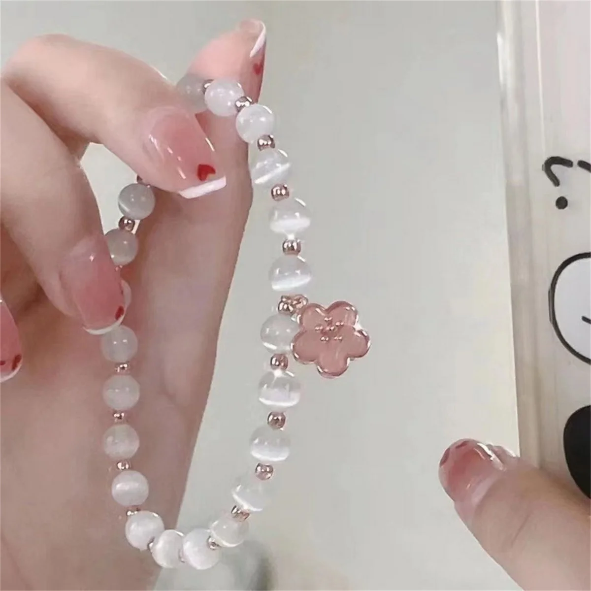 

Elegant Korean Flower Opal Beaded Bracelets For Women Charm Star Butterfly Moonstone Beads Bracelet Friendship Aesthetic Jewelry