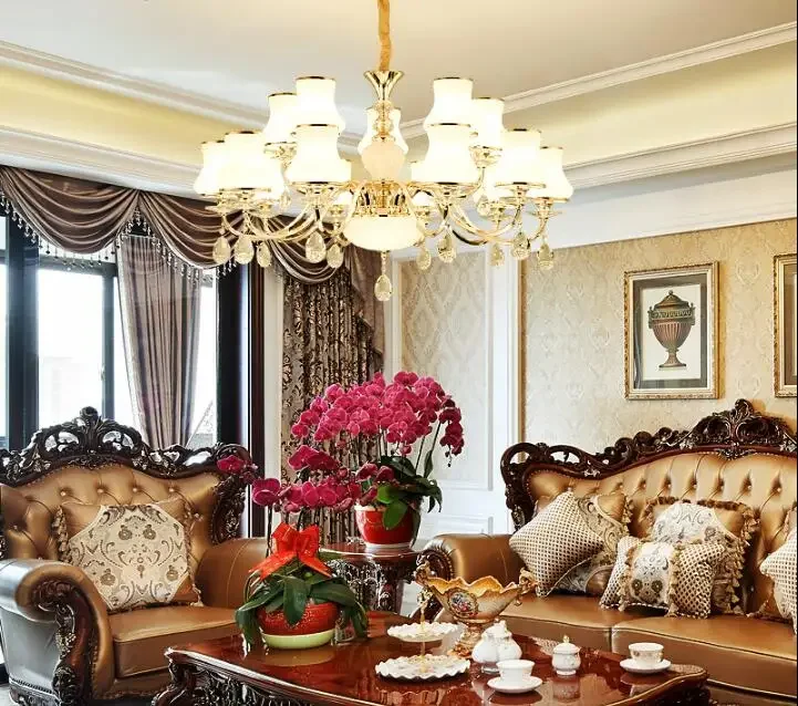 Европейская Современная Минималистичная домашняя хрустальная люстра для