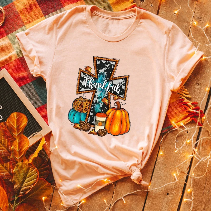 

Cross Thankful Shirt Pumpkin Patch Tshirt Love Fall Y'All Clothes Hello Pumpkin Tee Peace Love Thanksgiving Family T Shirts XL